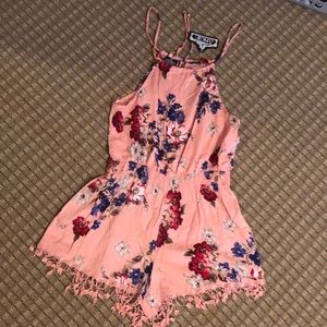 Large Pink Floral Romper